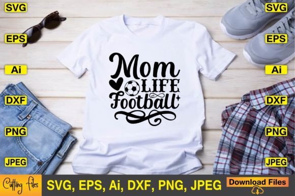 Mom Life Football SVG Design Cute File Graphics and Crafts