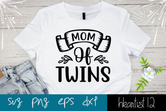 Mom of Twins Svg Cut File Graphics and Crafts