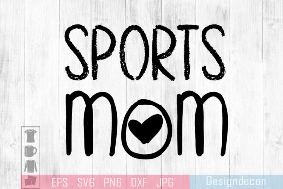 Sports Mom Brush Inscription SVG Graphics and Crafts